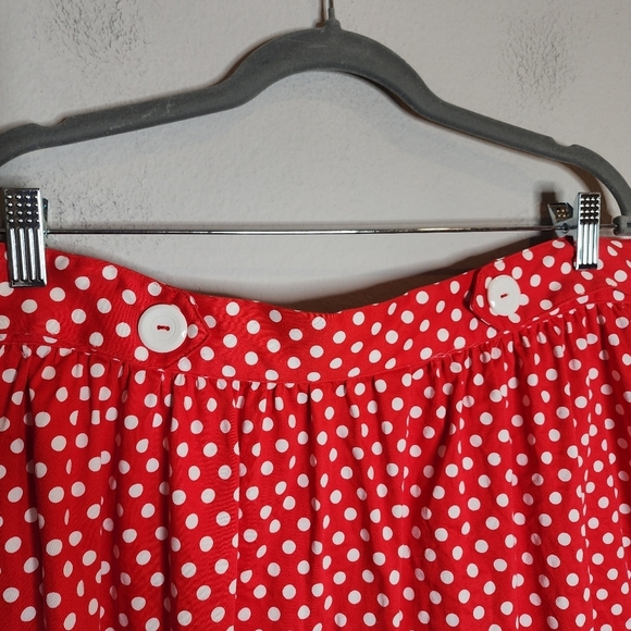 Modcloth Red White Polka Dot a-line pleated skirt. Women's plus size 1X. - Picture 13 of 16